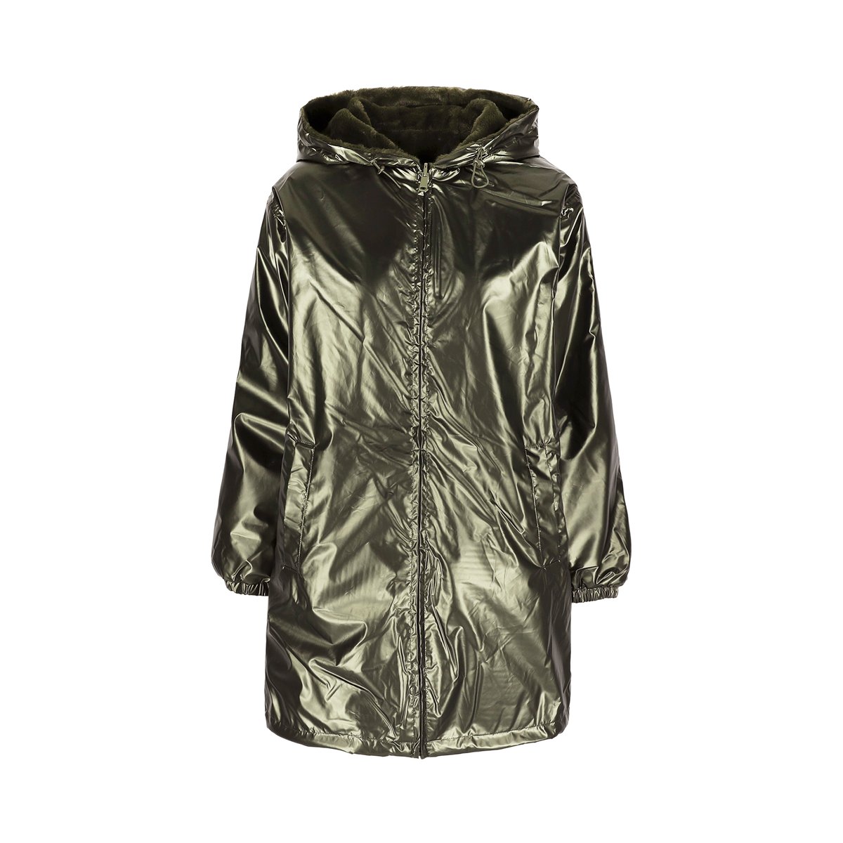 Parka réversible à capuche khaki, LOLALIZA