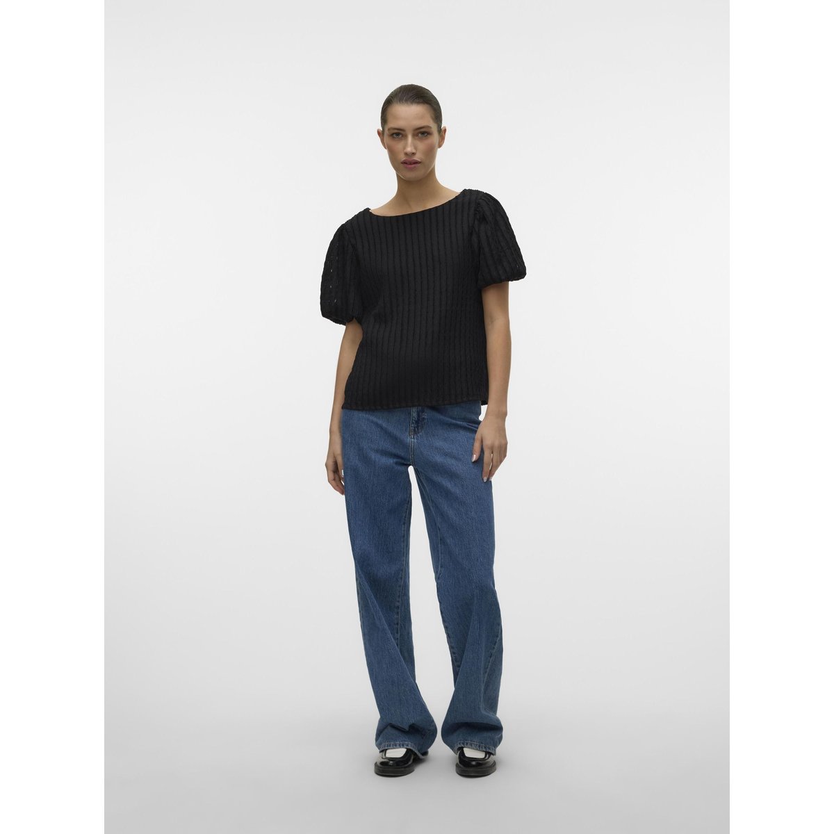 Top Plissé noire - black, VERO MODA