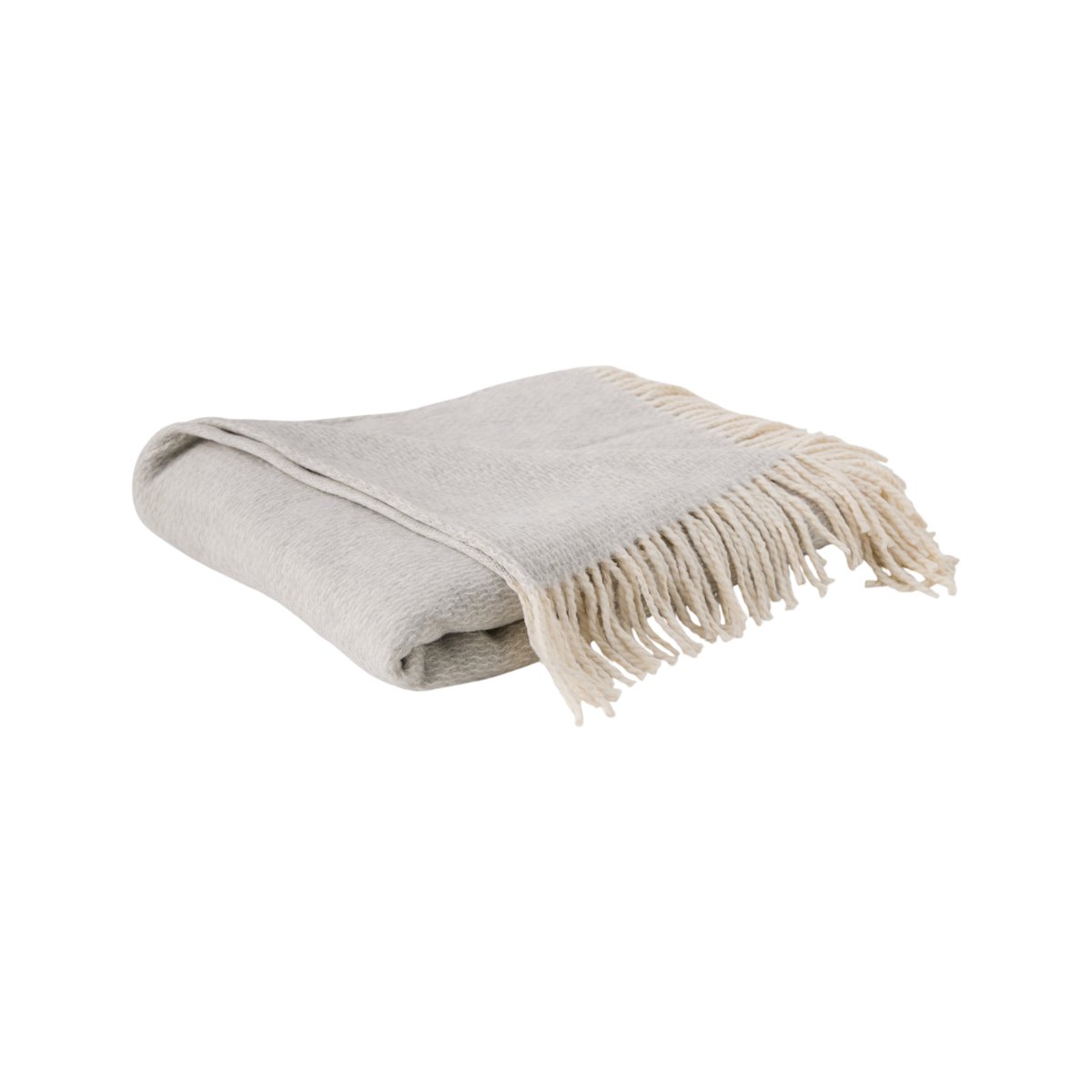 Plaid coton polyester recyclé - PERRIN gris, CAMIF