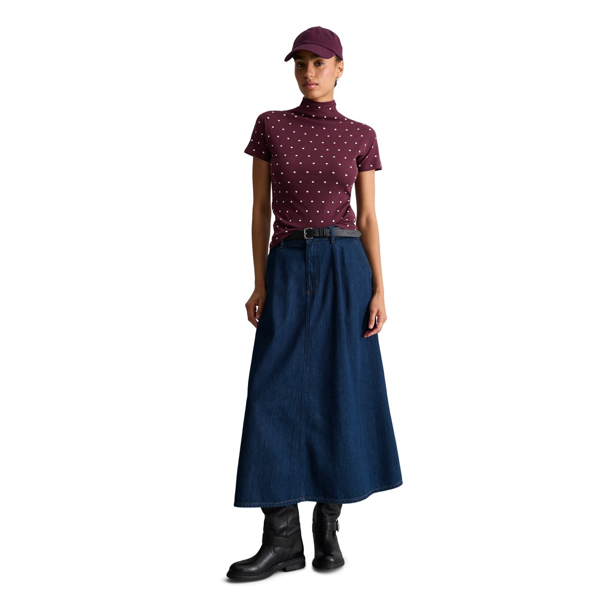 Haut slim en jersey côtelé en jersey extensible rouge, MARC O’POLO DENIM