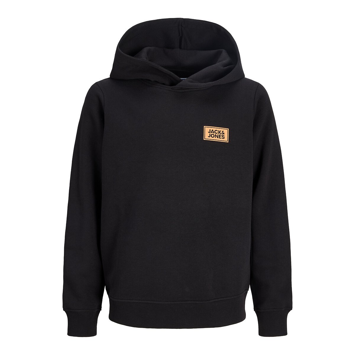 Sweat à capuche en molleton noir, JACK & JONES JUNIOR