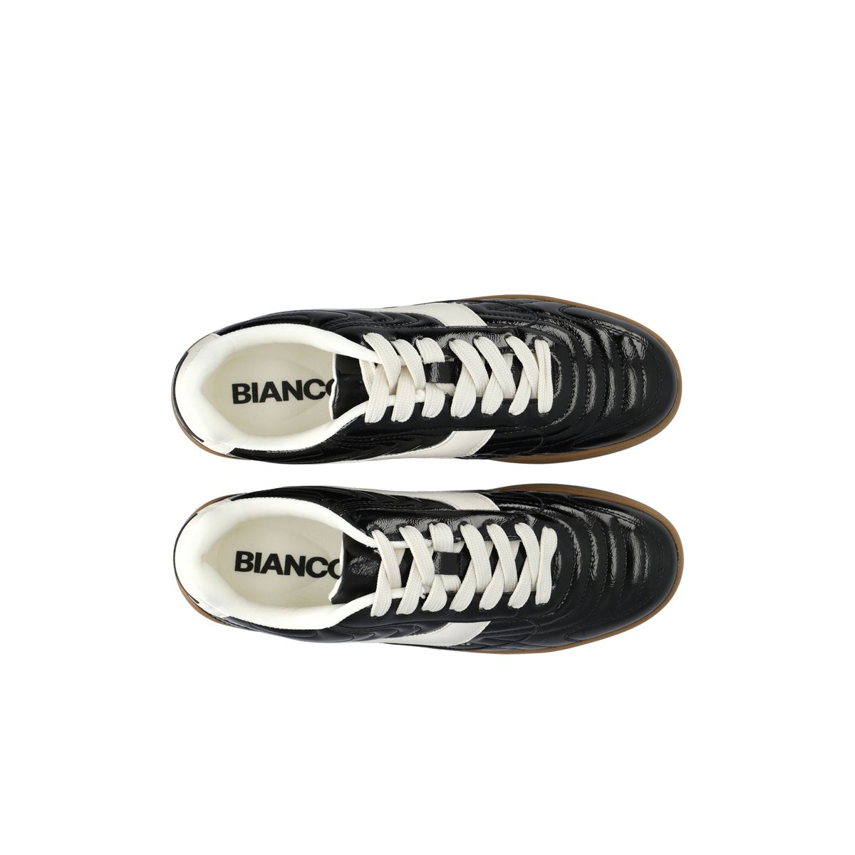 Baskets Basses noir - blackblackpatent, BIANCO
