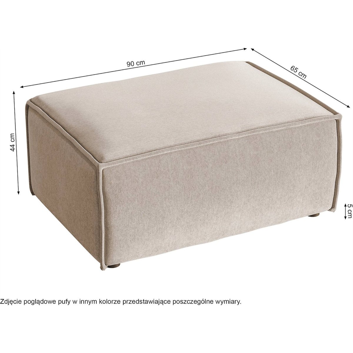 Pouf rectangulaire en tissu côtelé COPERTINO marron cuivré amon, RECOLLECTION