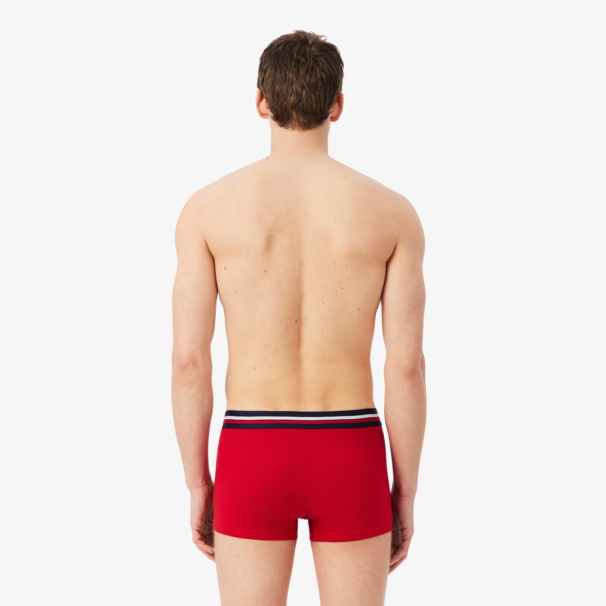 Lot de 3 boxers courts coton stretch bleu-w34, LACOSTE