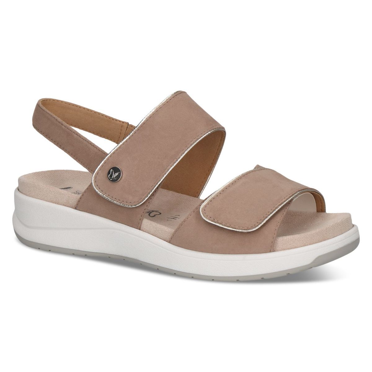Sandale à talon plate marron, CAPRICE