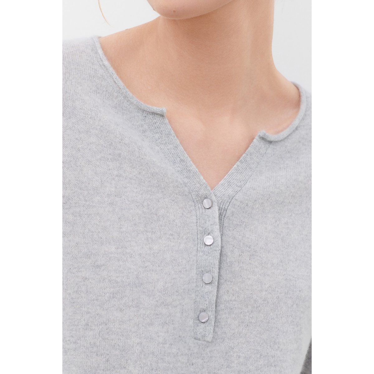 Pull droit cachemire MSANDY gris, CAROLL
