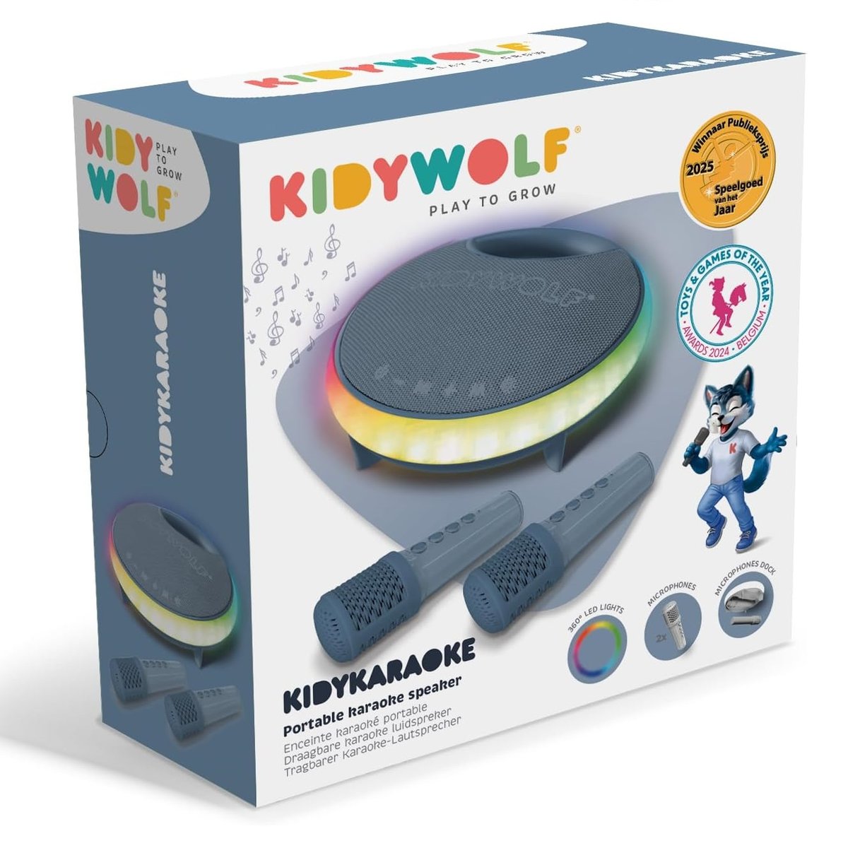 Kidykaraoké Enceinte karaoké bleu, KIDYWOLF