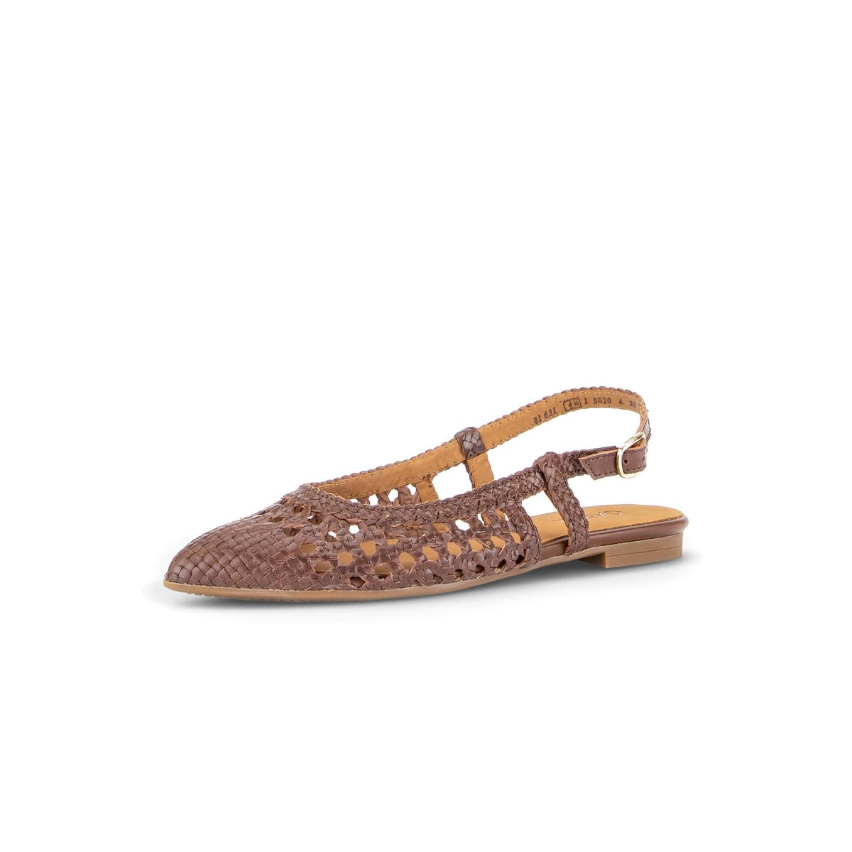 Escarpins en cuir à talon décroché marron, GABOR