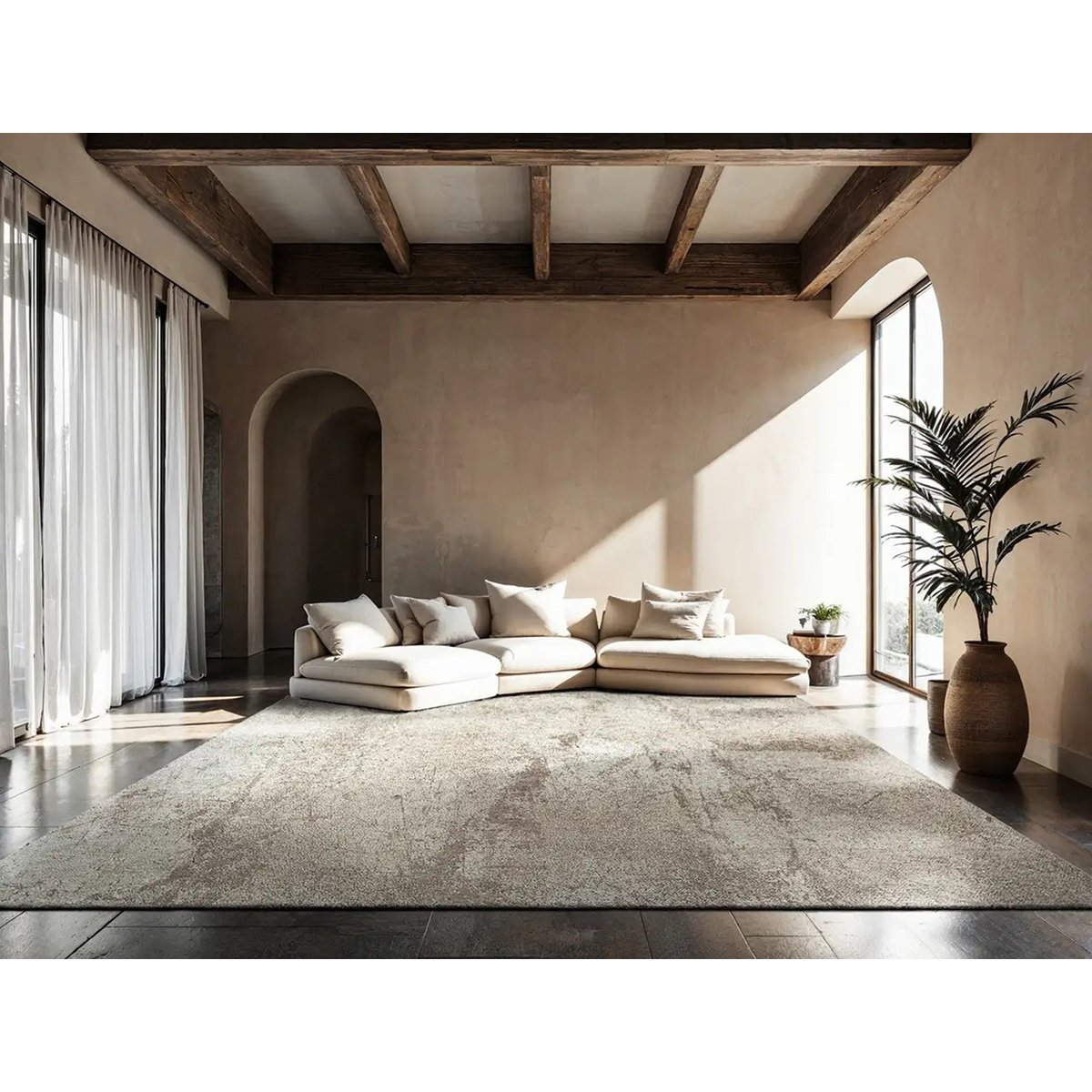 Tapis tissé plat moderne SOLACE gris, NOVATREND