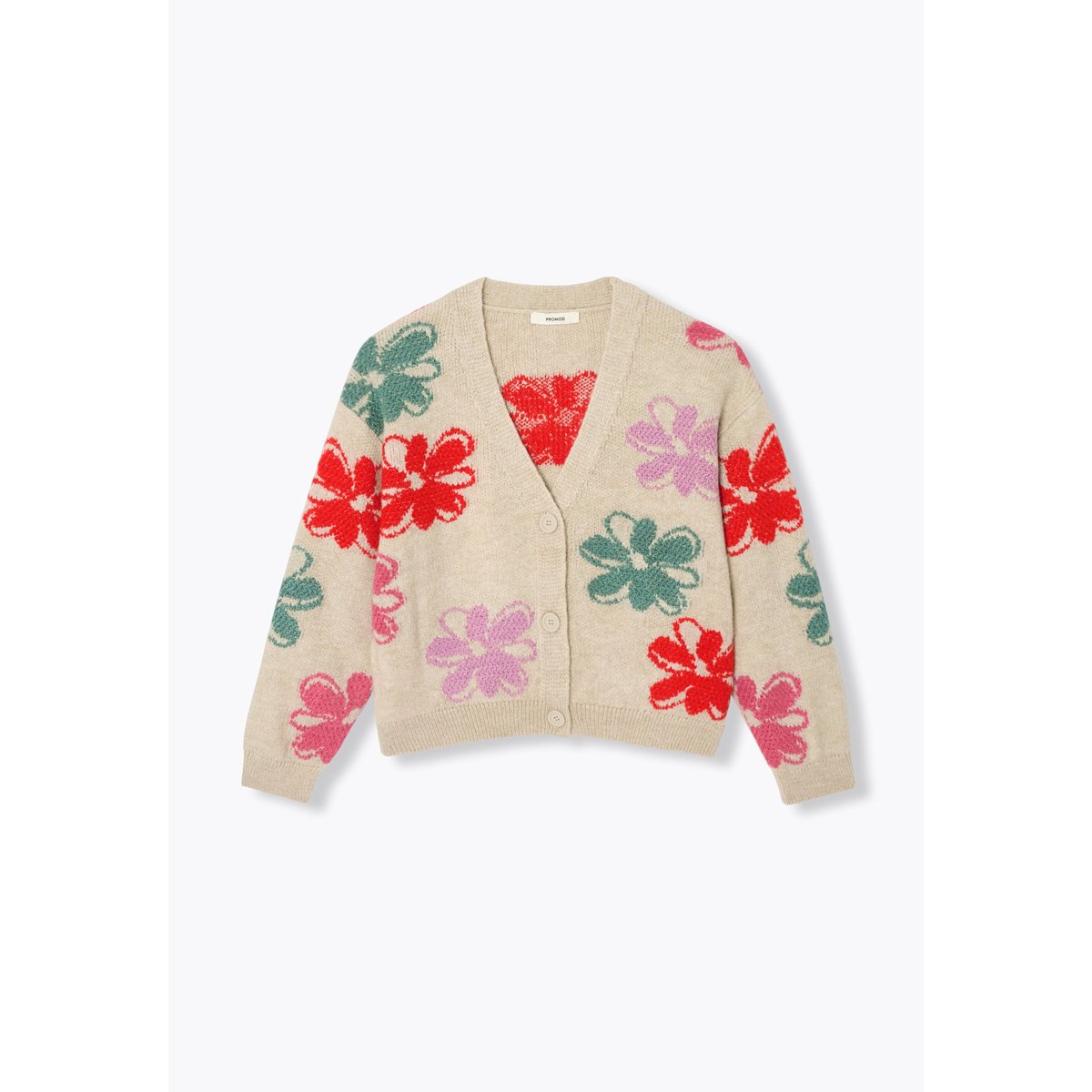 Cardigan à fleurs imprimé écru, PROMOD