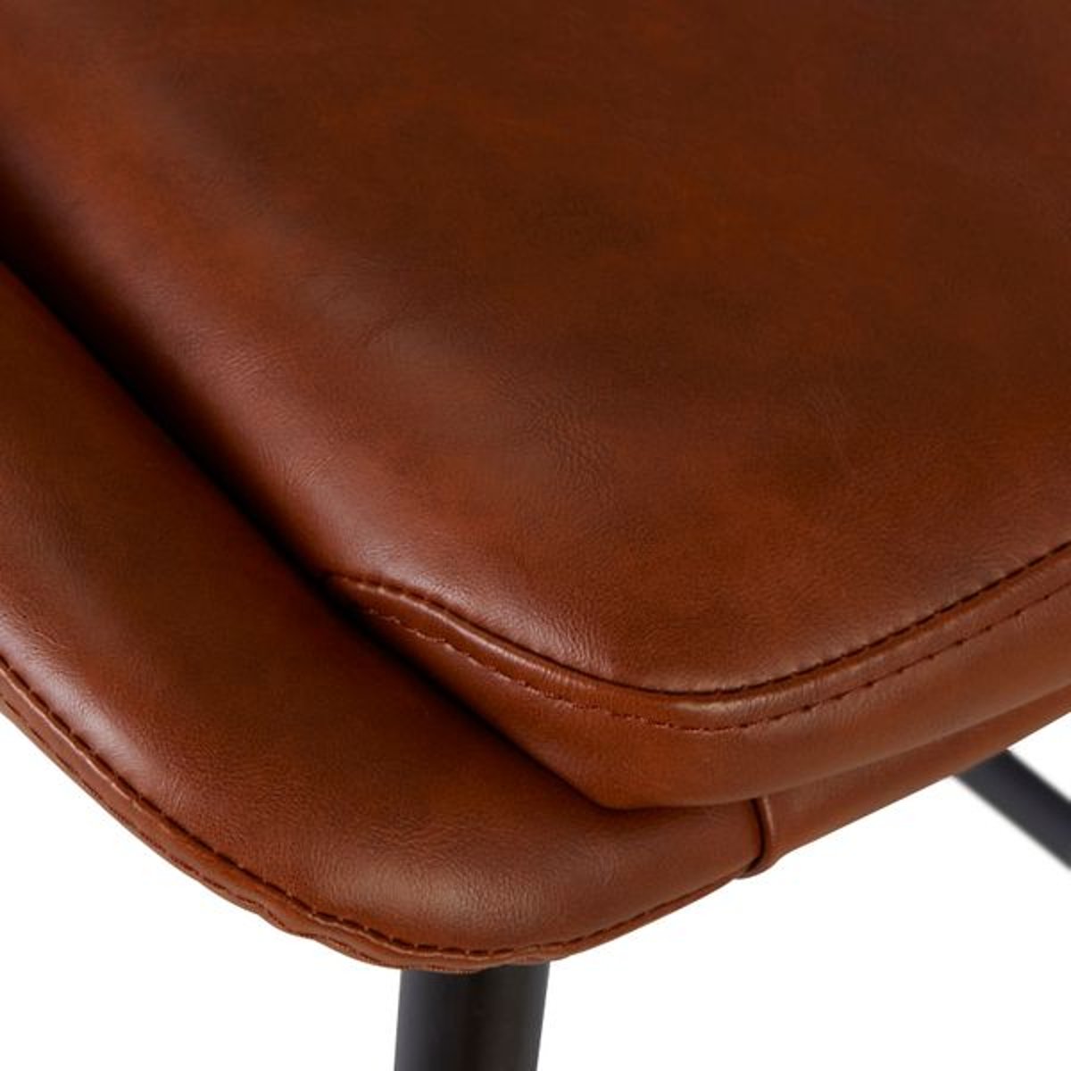 Chaise snack en PU marron marron foncé, ZAGO