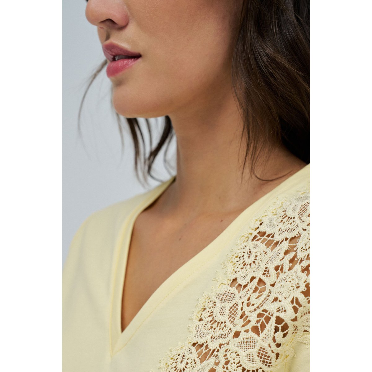T-SHIRT AVEC DENTELLE beige, SALSA JEANS
