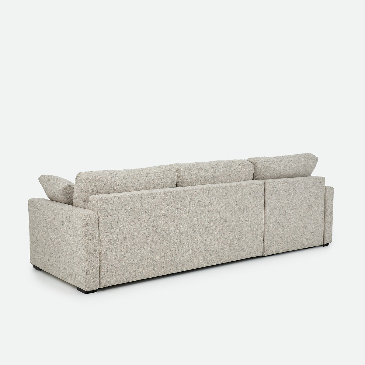Canapé d'angle, convertible, 4 places, Premium HR, tissu texturé moucheté TIMOR ecru/bleu, LA REDOUTE INTERIEURS