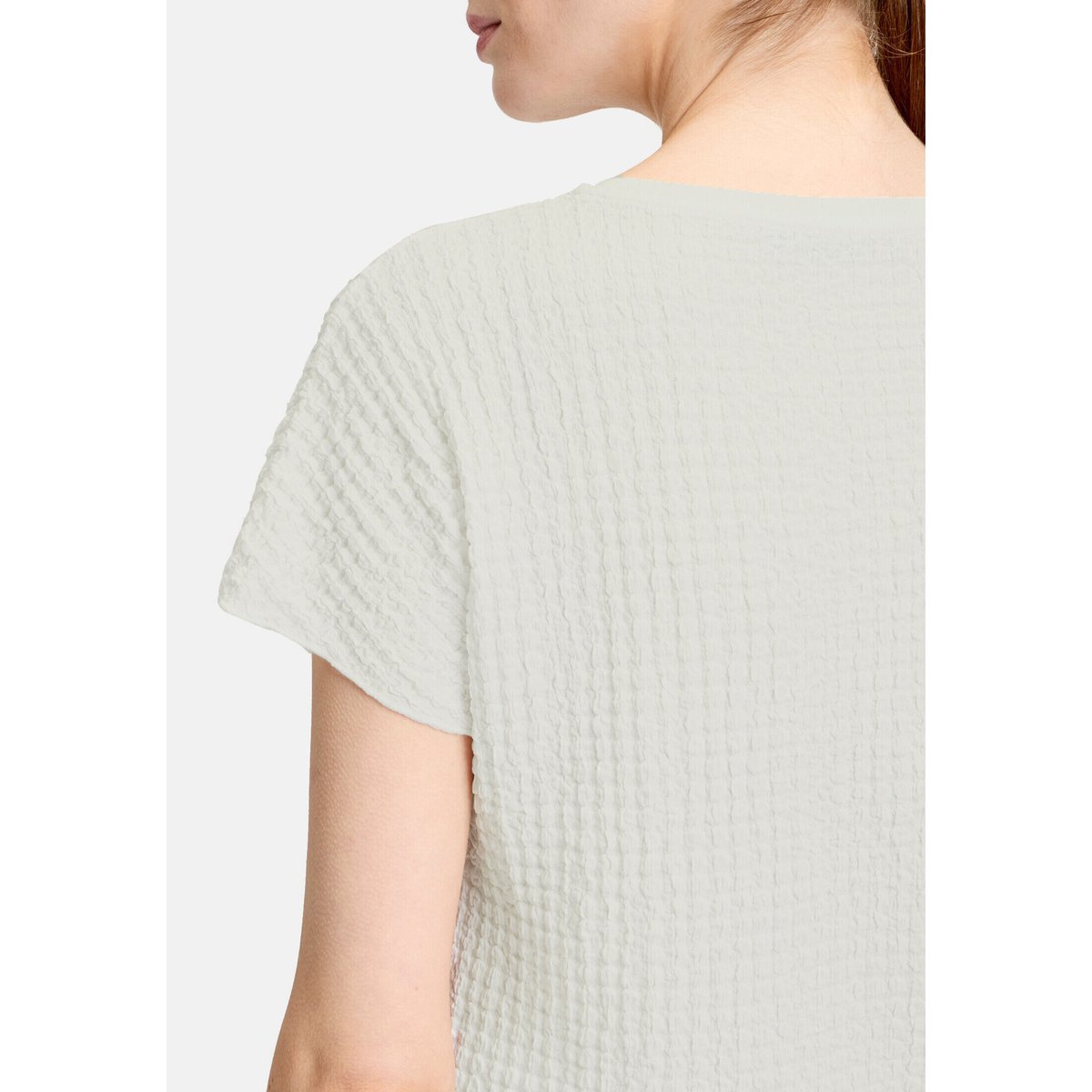T-Shirt avec structure à encolure bateau blanc, BETTY BARCLAY