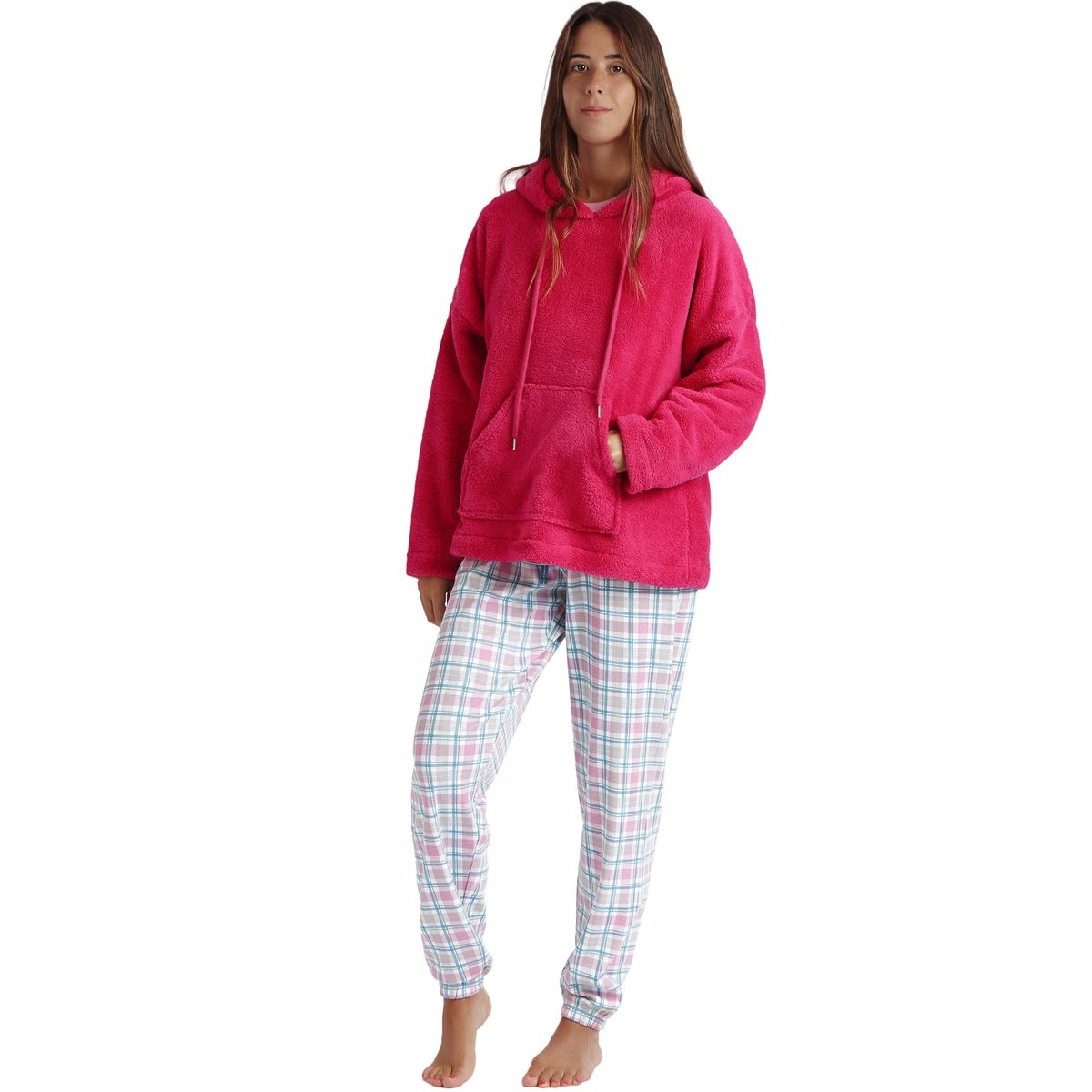 Sweat-shirt à capuche Basica rose, ADMAS