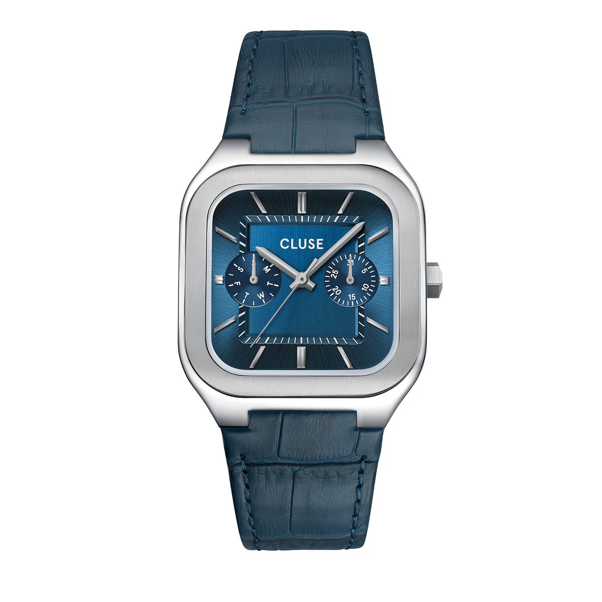 Montre Analogique QUADRUS argenté bleu foncé bleu foncé, CLUSE