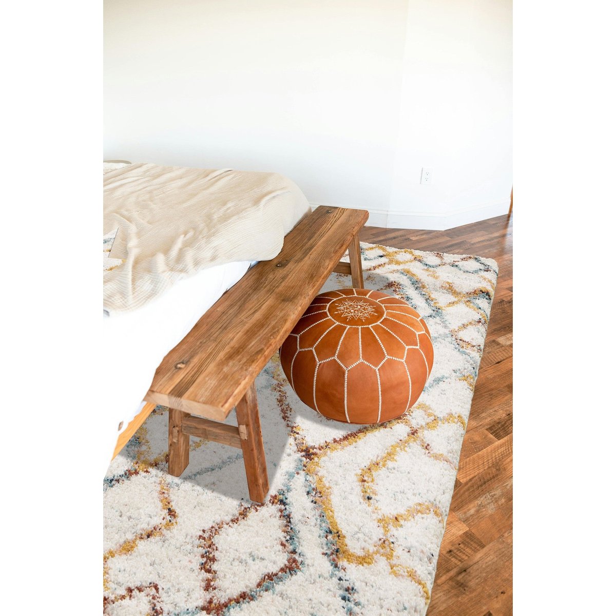 Tapis shaggy coloré doux et volumineux DJEMAA palette colorée, AFK LIVING