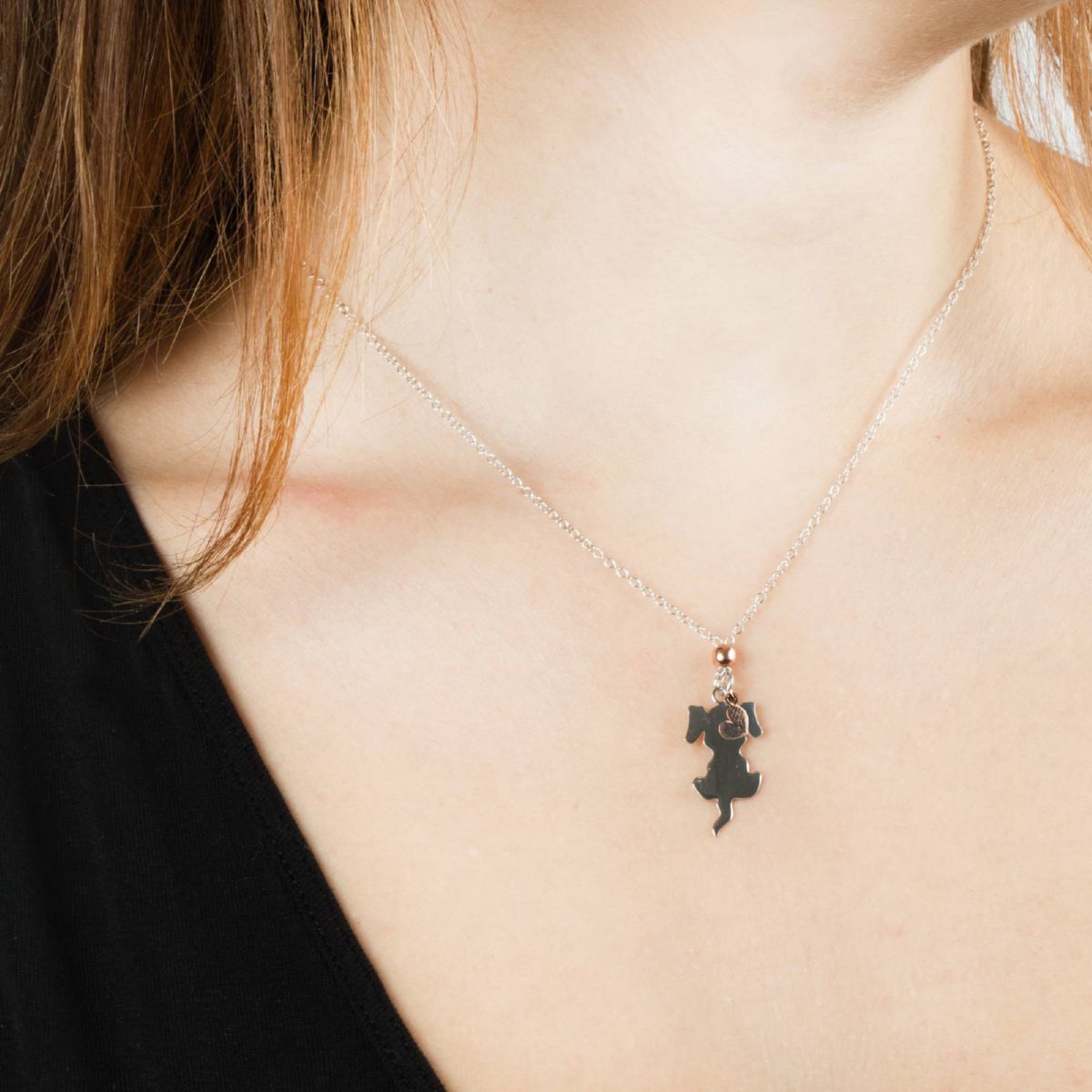 Collier en argent 925 CAT AND DOG argent, BLUESPIRIT
