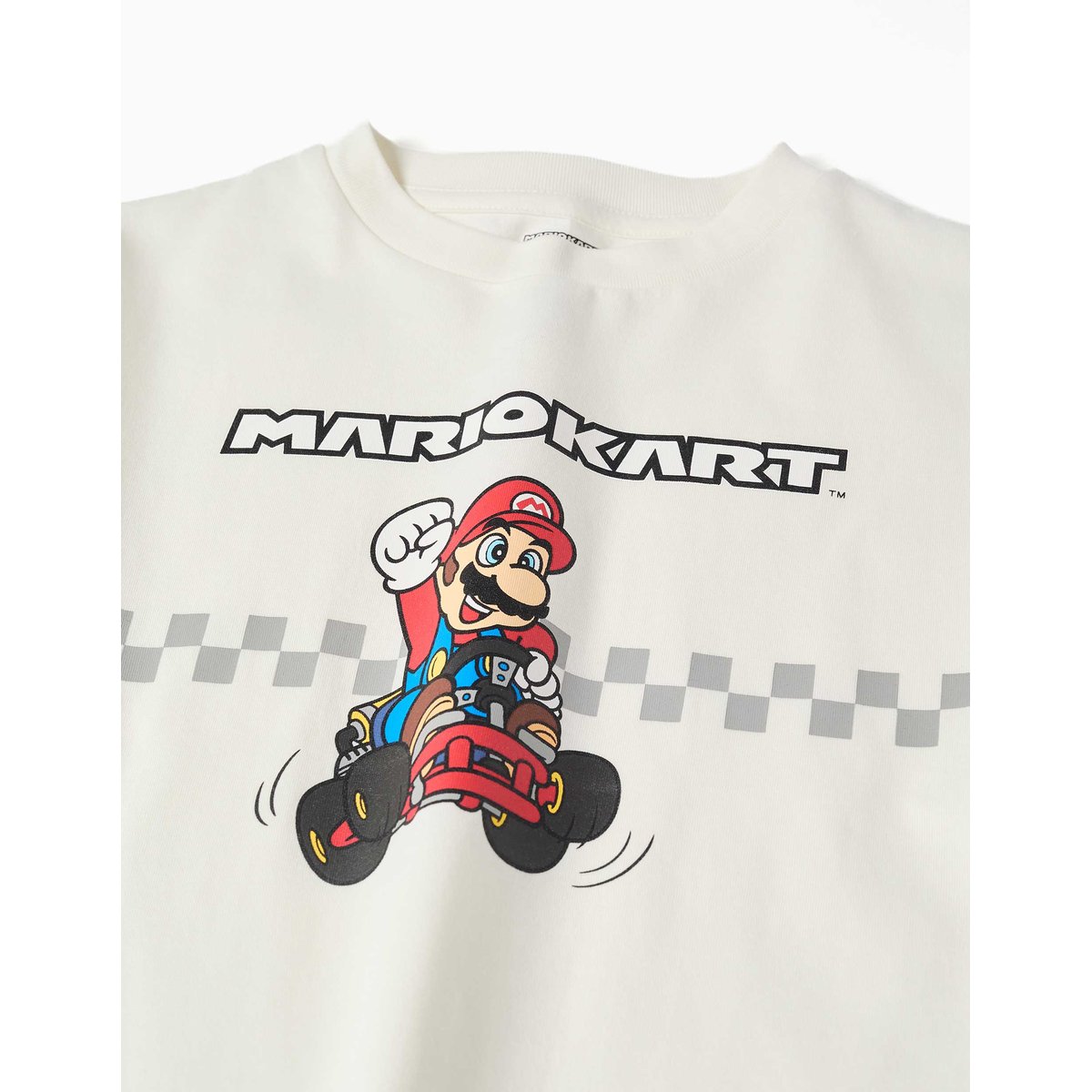 T-shirt en coton avec imprimé Mario Kart blanc, ZIPPY