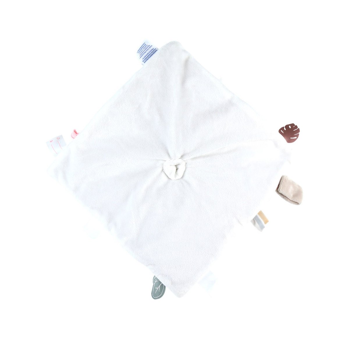 Doudou plat attache sucette beige, orange, NOUKIE'S