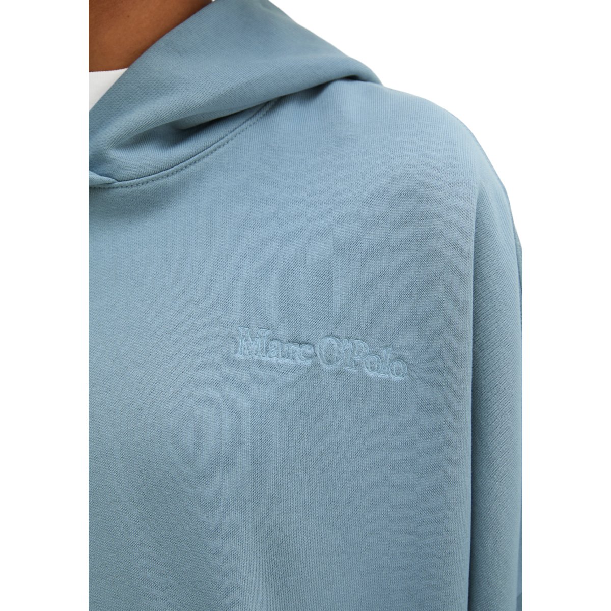Hoodie relaxed avec du coton recyclé bleu, MARC O'POLO