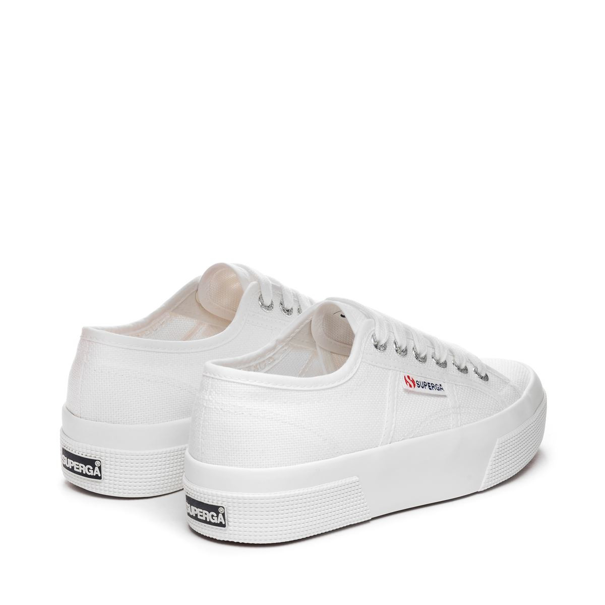 Baskets compensées en toile 2740 , Platform blanc, SUPERGA