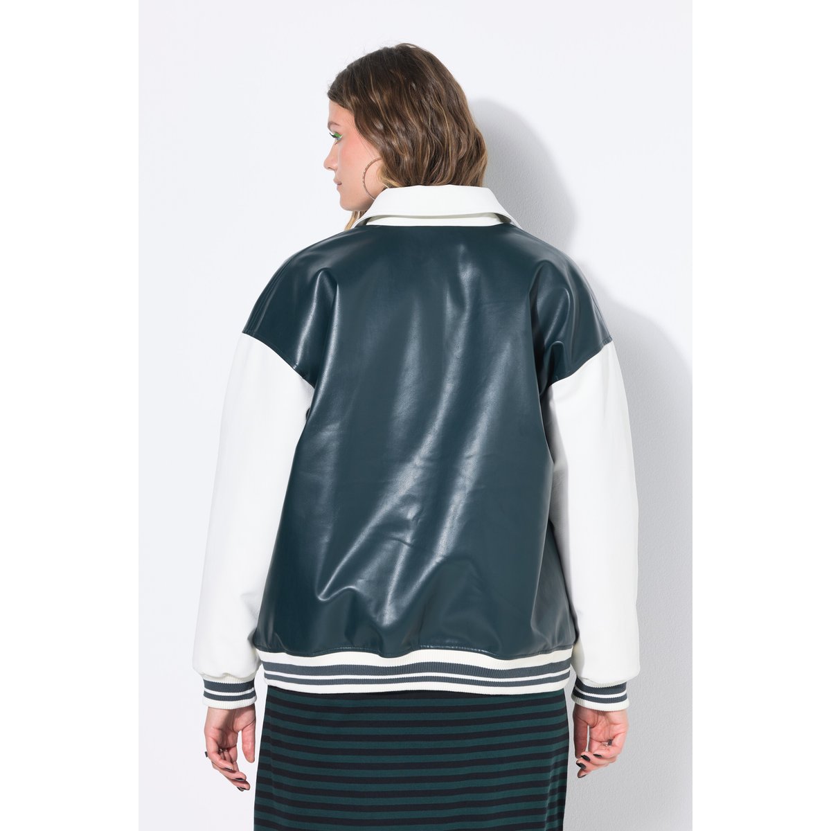 Veste esprit blouson teddy américain vert minuit, STUDIO UNTOLD