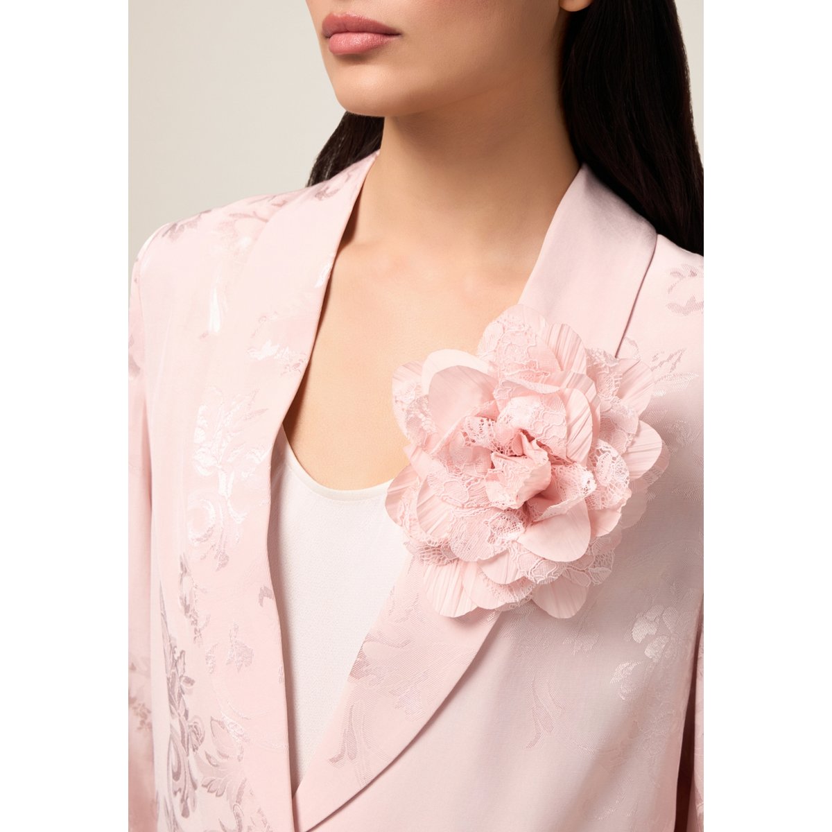 Blazer jacquard avec broche. rose, OLTRE