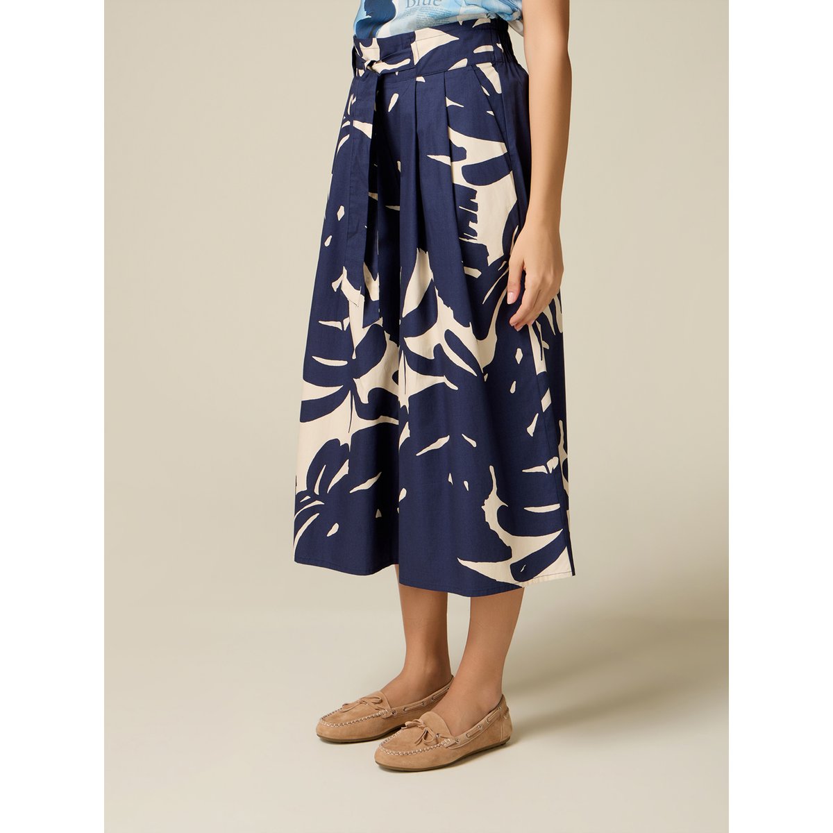 Jupe-culotte à motifs bleu, OLTRE