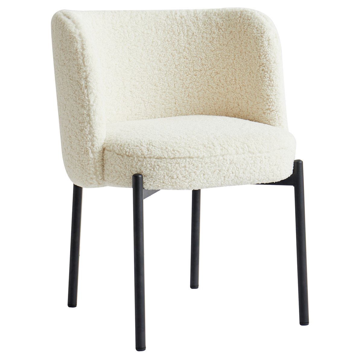 Lot de 2 chaises, métal et bouclette, GRIMSTAD blanc cassé, NORDLYS
