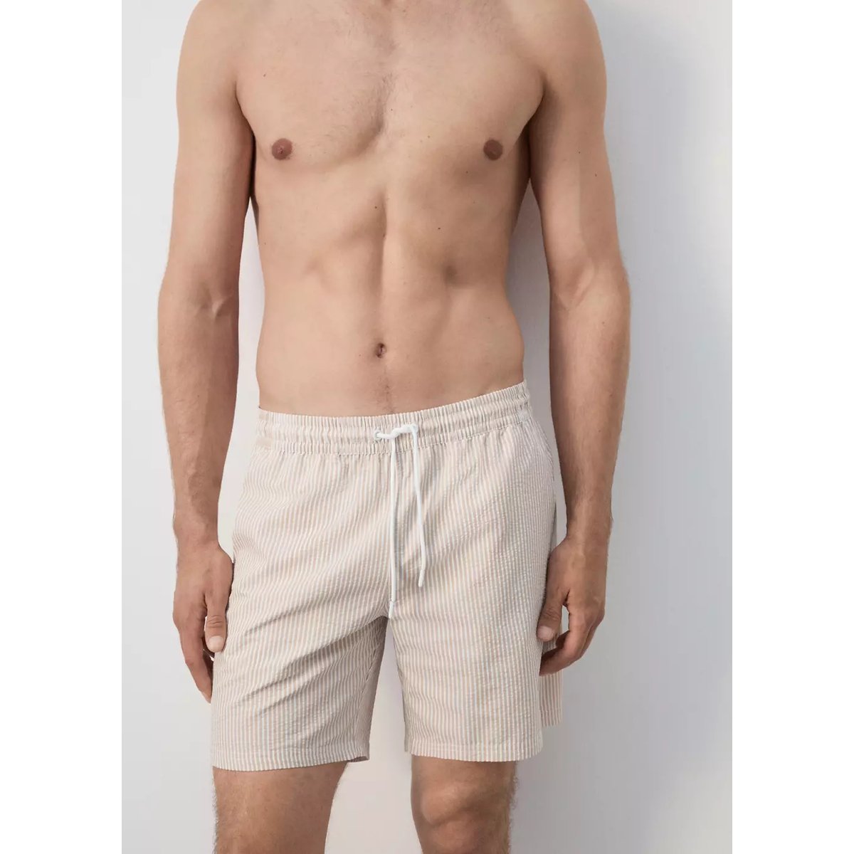 Maillot de bain effet seersucker sable, MANGO MAN