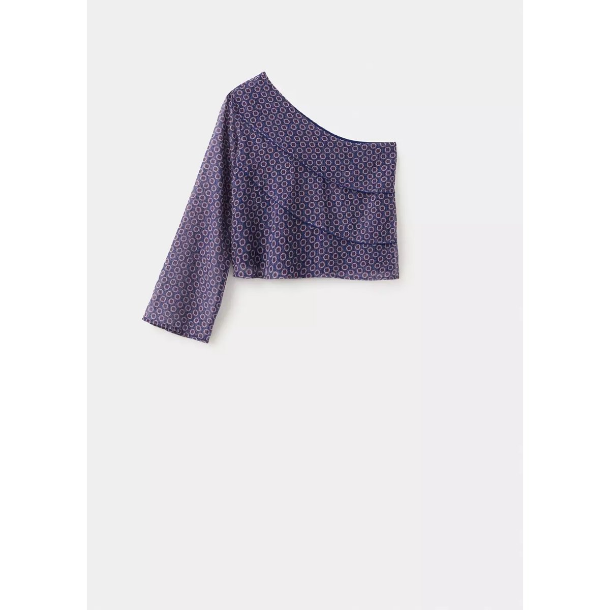 Blouse asymétrique imprimée bleu marine foncé, MANGO TEEN