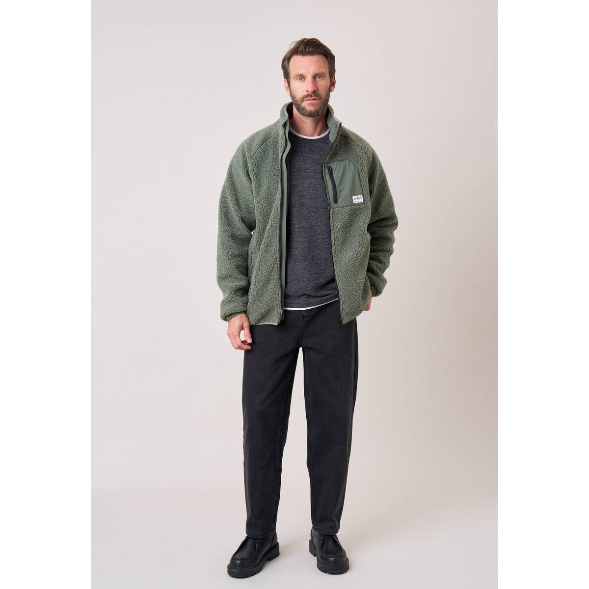 Veste regular homme effet sherpa HAZE tilleul, DEELUXE