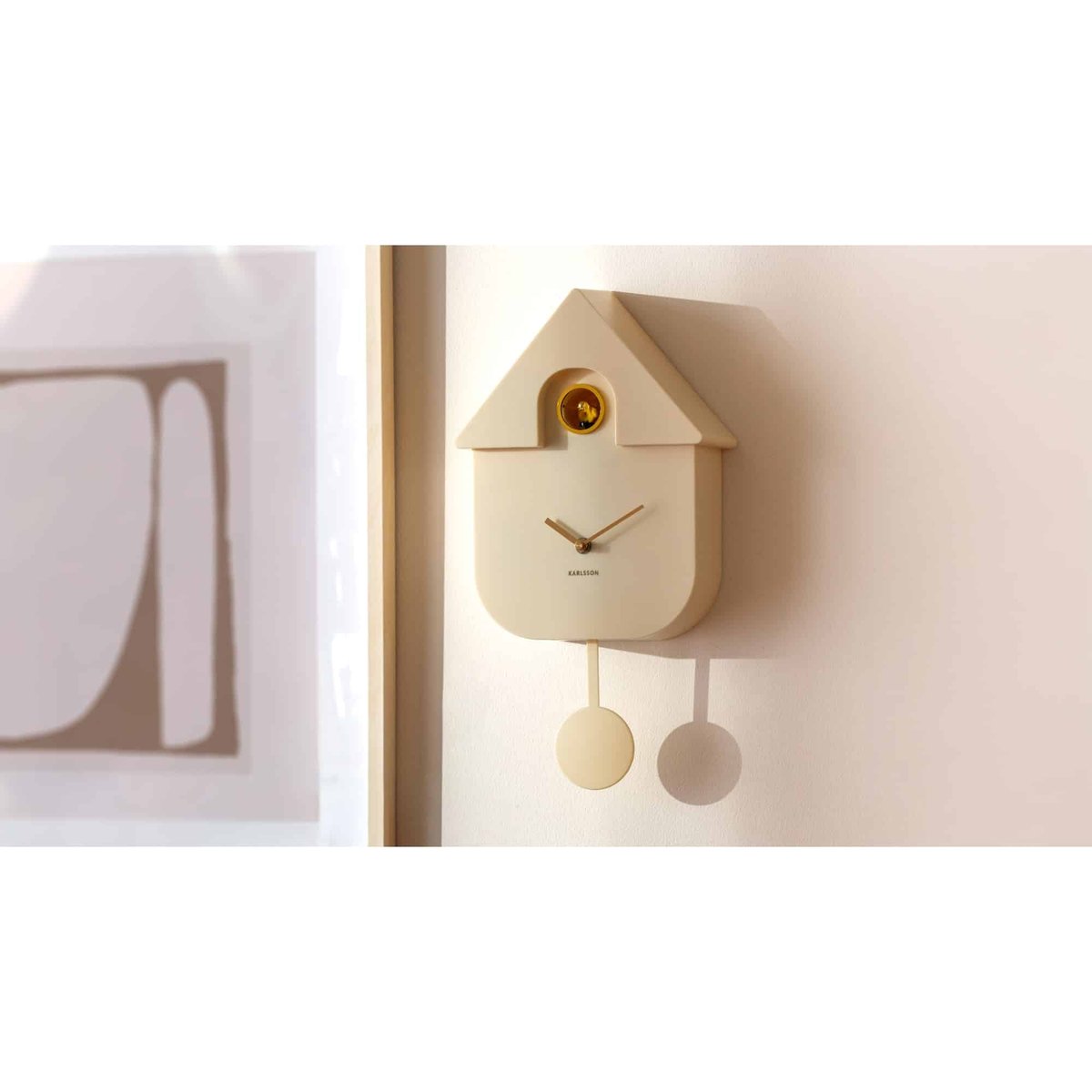 Horloge Murale Plastique MODERN CUCKOO crème, KARLSSON
