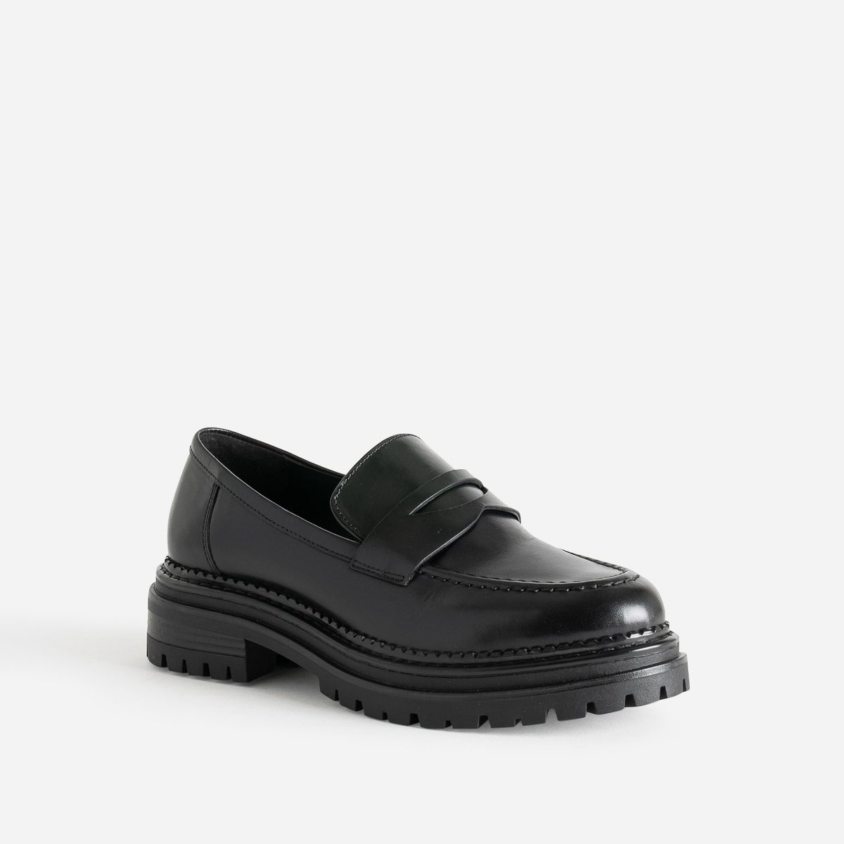Mocassin en cuir JAHINO noir, TEXTO