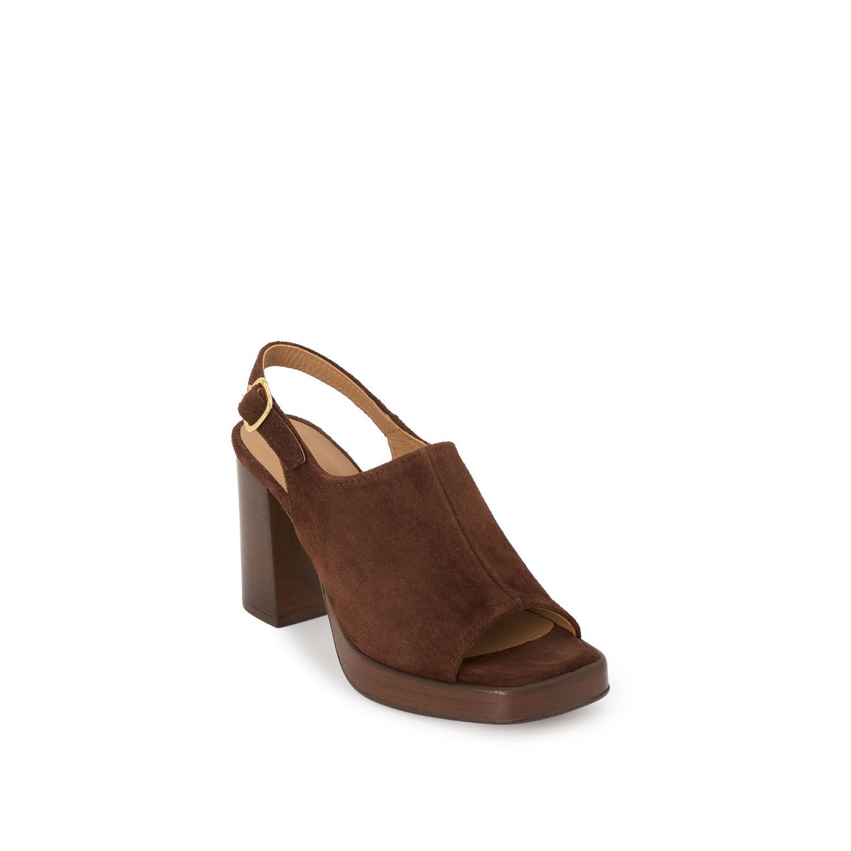 Sandale À Talon en cuir VITTORIA chocolat, MELLOW YELLOW