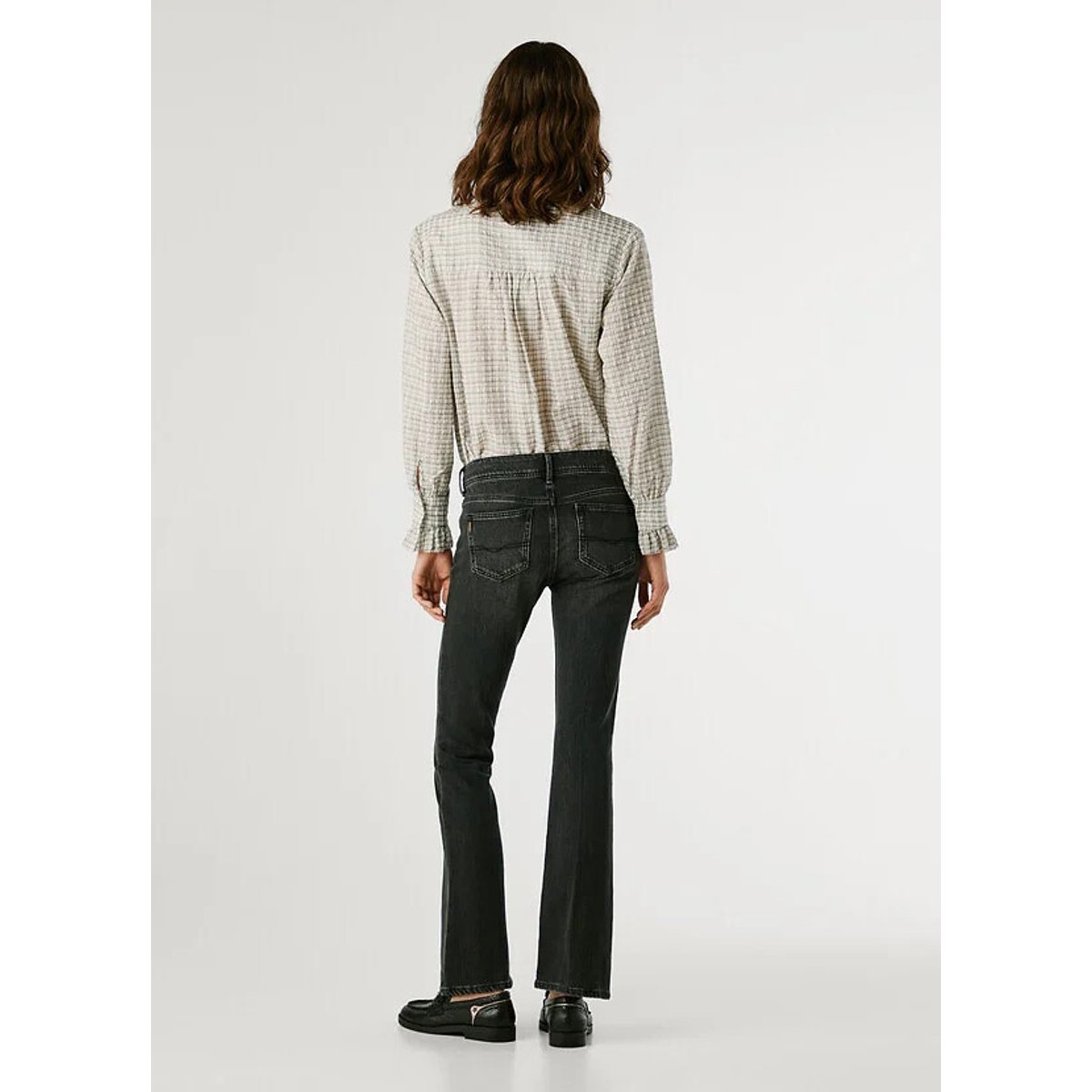Pimlico Flared Jeans with Low Rise faded deep black, PEPE JEANS
