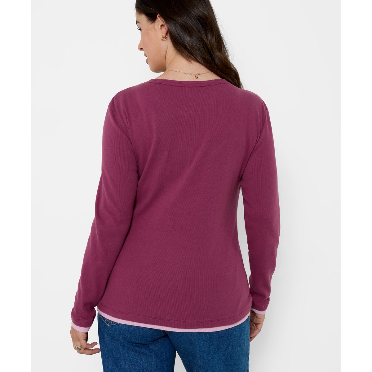 Henley en Jersey Double Épaisseur Margot violet, JOE BROWNS