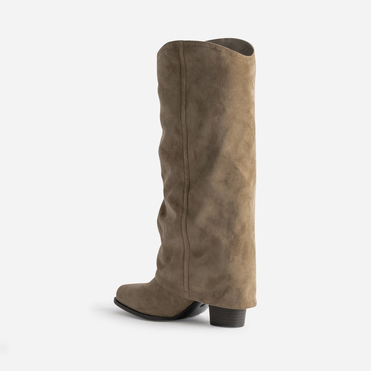 Botte À Talon en cuir MINA taupe, TEXTO