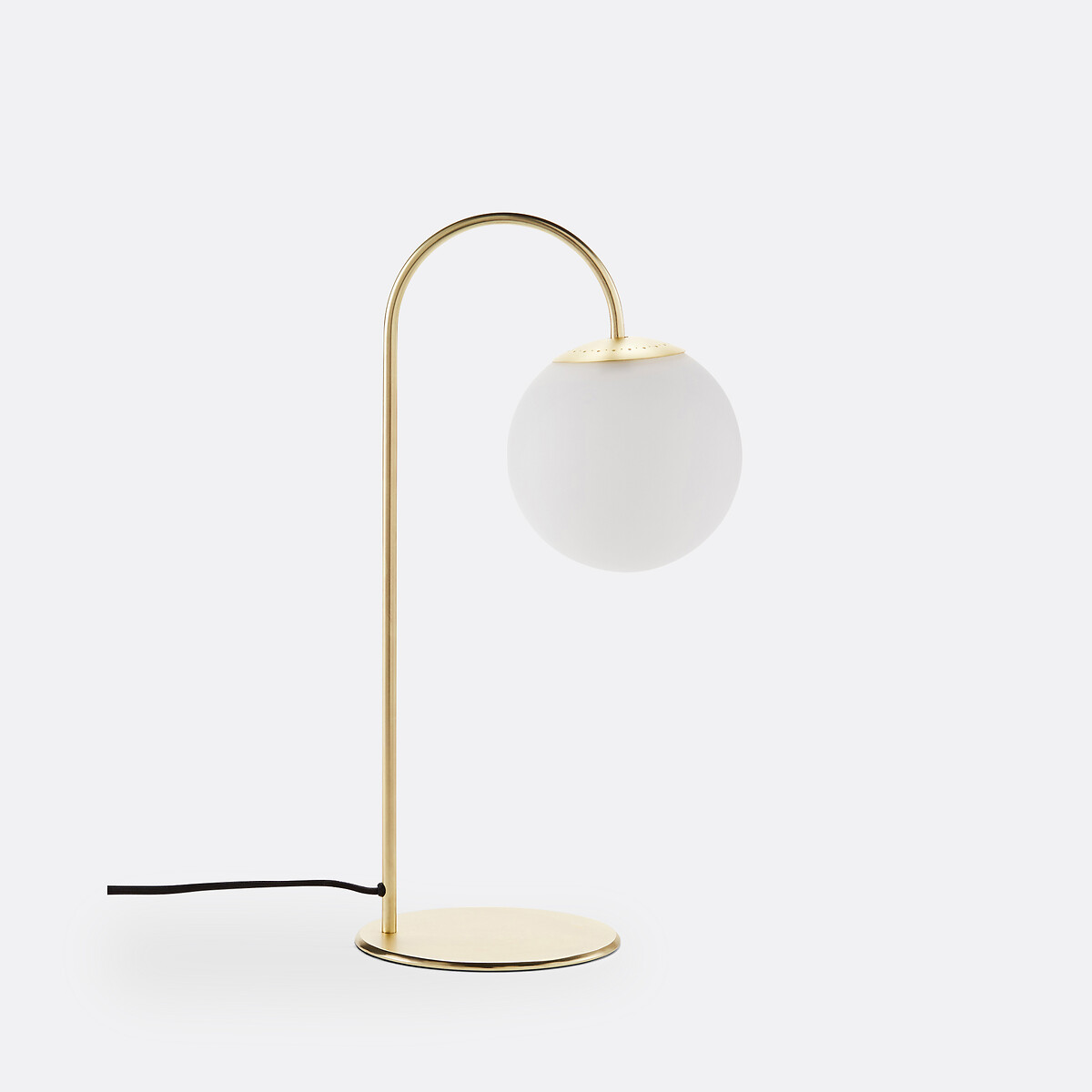 Lampe à poser laiton et verre opaline, Moricio blanc, LA REDOUTE INTERIEURS
