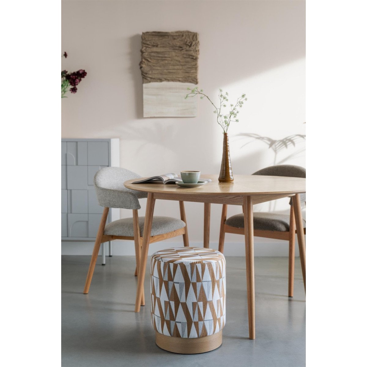 Tabouret pouf en tissu - ZIGGY multicolore, MATHI DESIGN