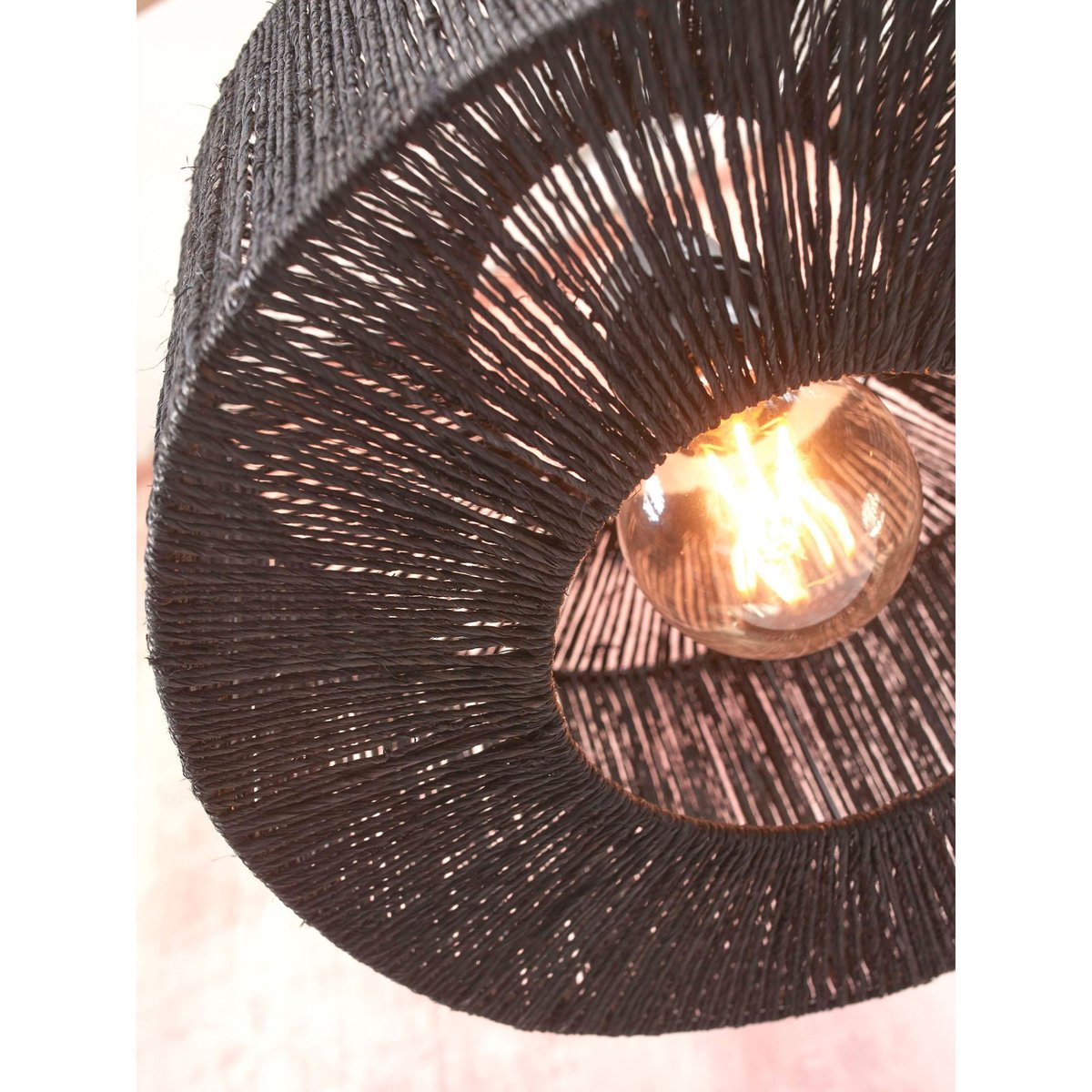 Plafonnier Jute IGUAZU noir, GOOD & MOJO