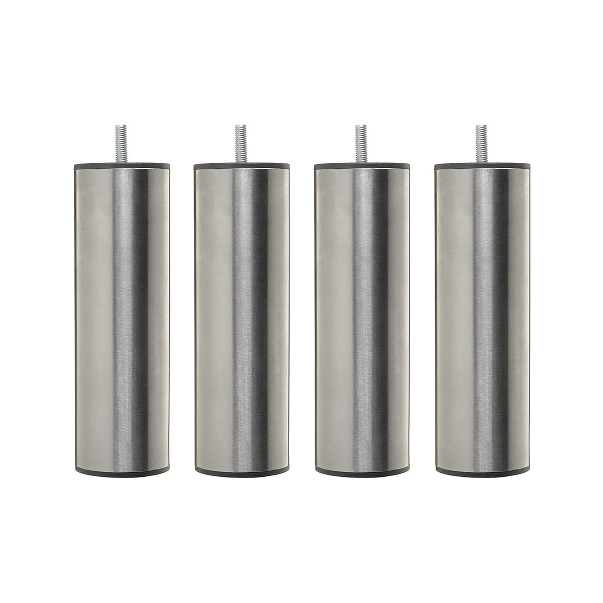 Pied cylindrique inox (lot de 4) gris, SOMEO