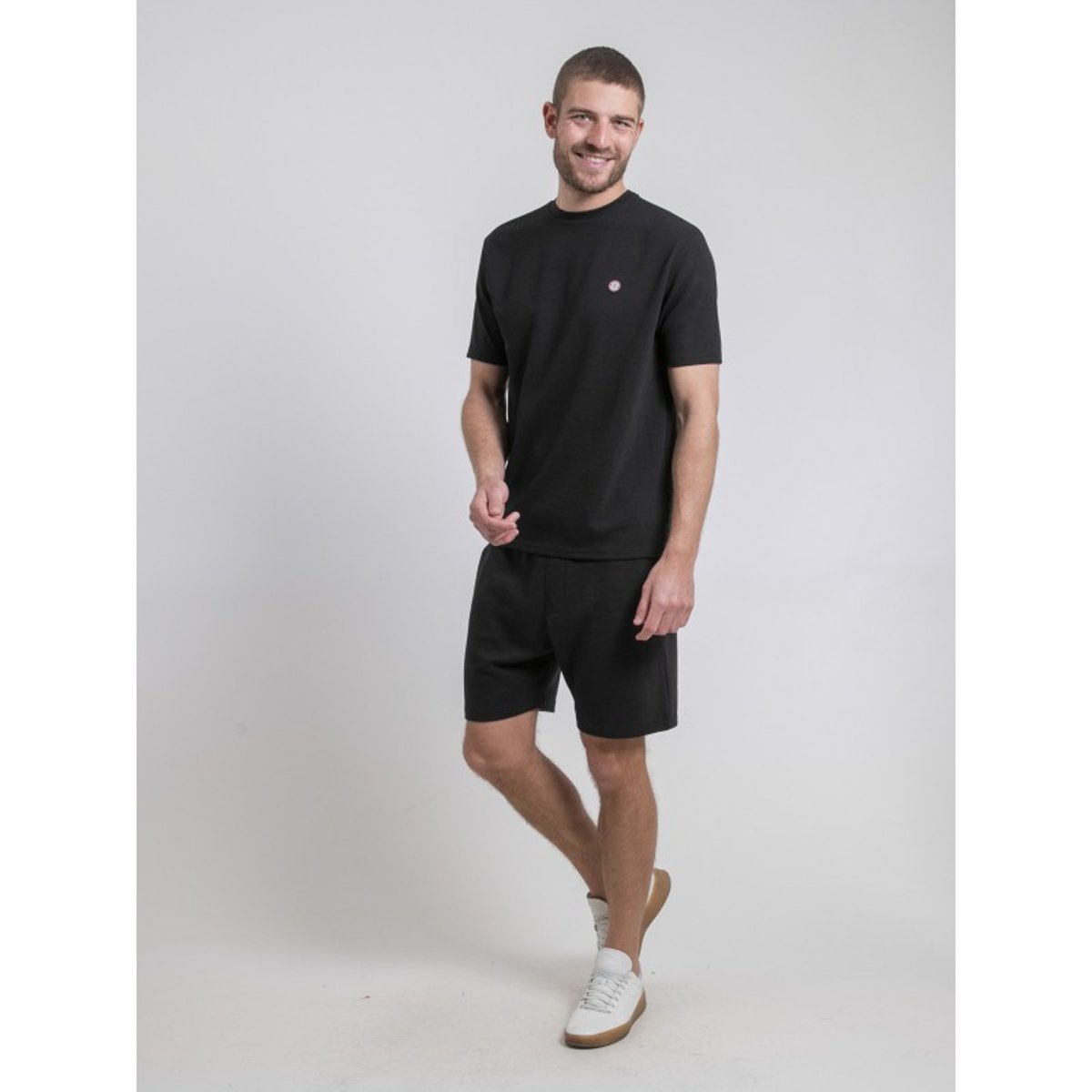 T-shirt Col Rond Pur Coton Oversize Newax noir, RITCHIE