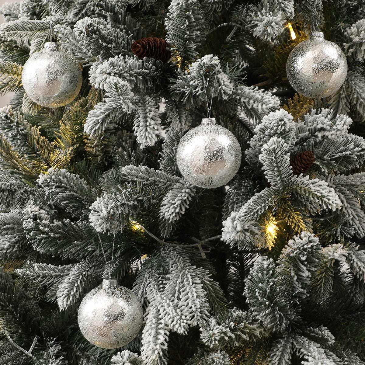 Set de 4 boules de noël mercurisées en verre D8 argenté, SIA DECO