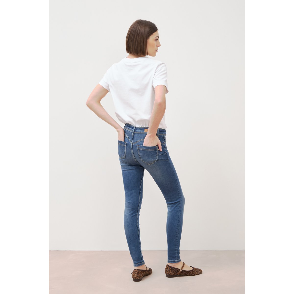Jeans skinny push-up taille standard denim stone, BONOBO