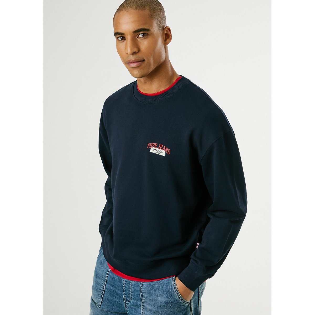 Mason Crew Neck Sweatshirt navy blue, PEPE JEANS