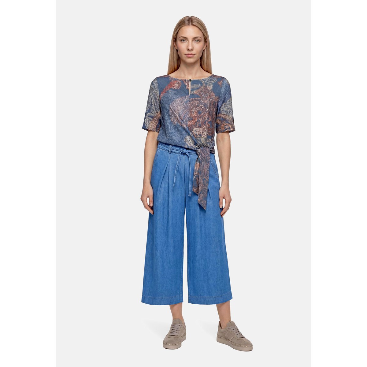 Jupe-culotte à pinces bleu, BETTY BARCLAY