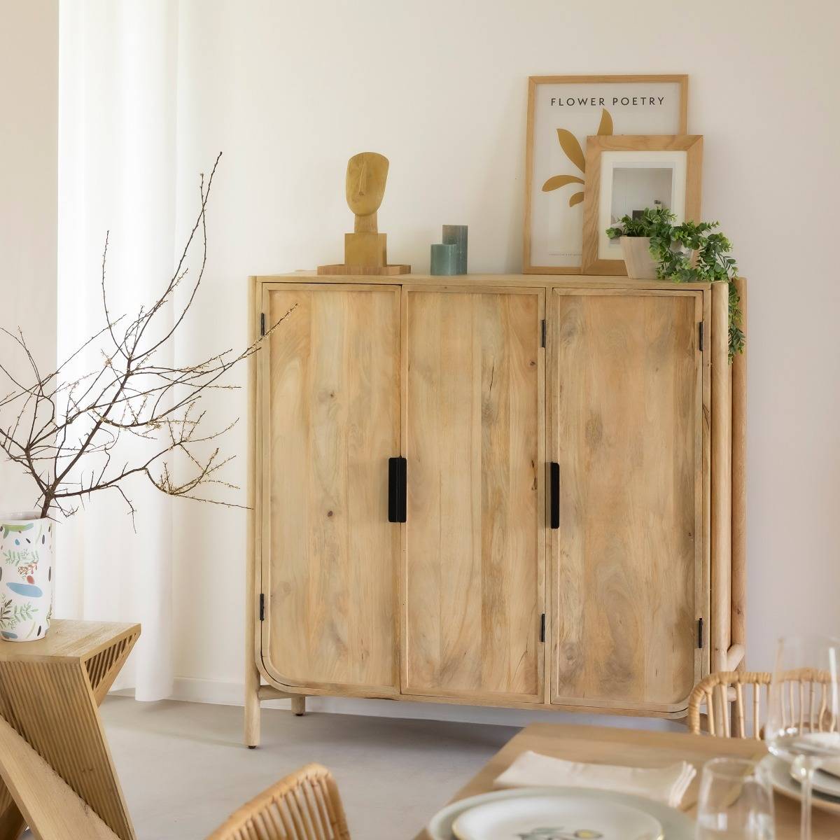 Buffet en bois de manguier NOVA bois clair, MADE IN MEUBLES