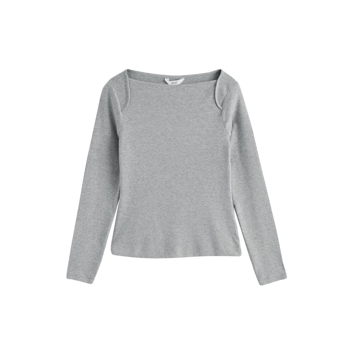 Haut en maille côtelée ras du cou, lot de 2 gris/blanc, NEXT